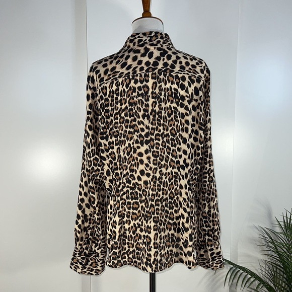 CYNTHIA ROWLEY leopard button down shirt - Picture 4 of 11